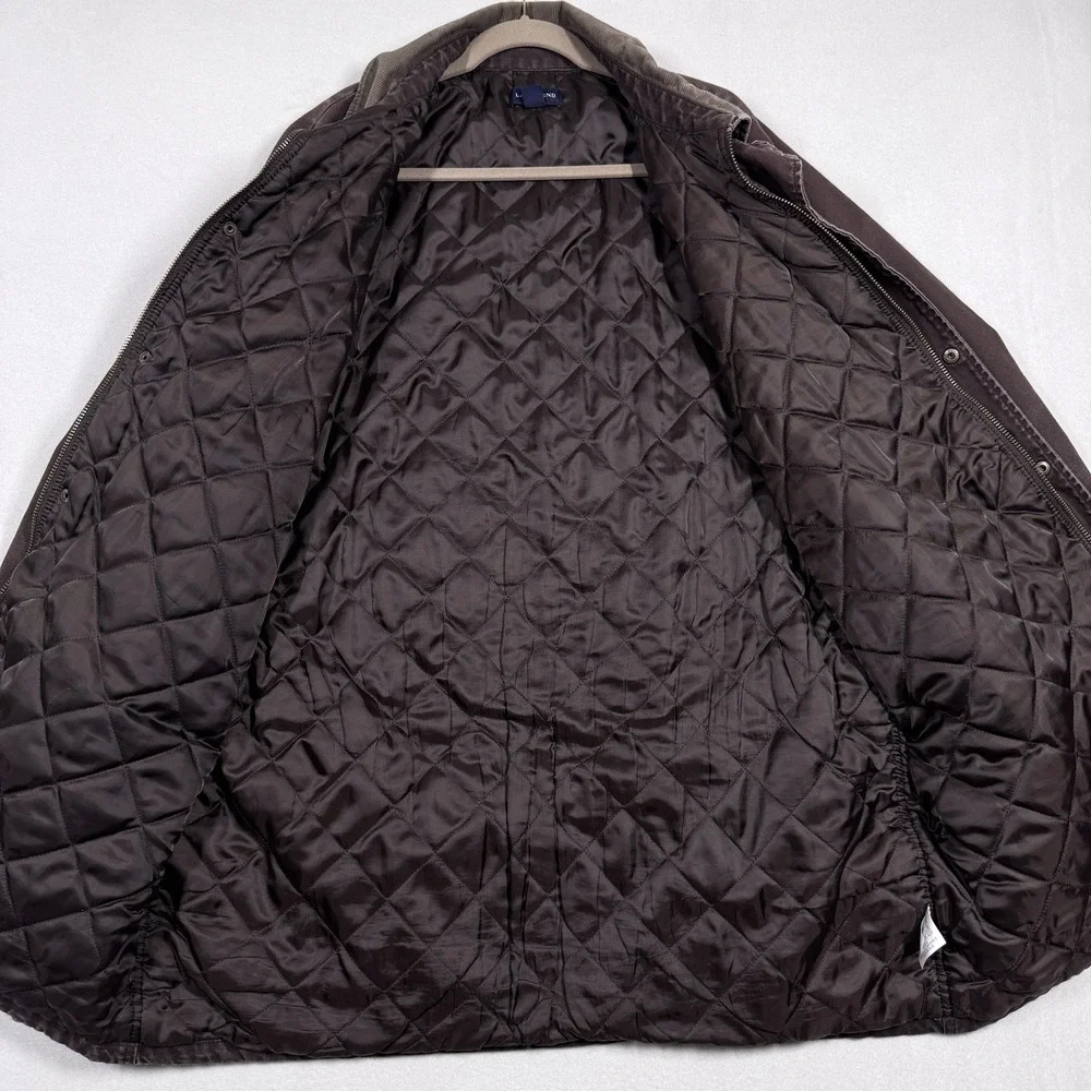 Lands End Jacket Men XL Tall Chore Coat Barn Field Canvas Quilted Workwear Brown
